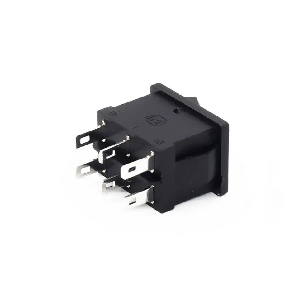 5Pcs KCD1 Mini Black 3 Pin / 6 Pin On/Off/On Rocker Switch Ac 6A/250V10A/125V