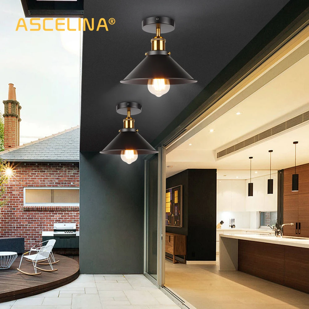 ASCELINA LED Industrielle Deckenleuchte Vintage Kronleuchter Retro Dachboden Innenbeleuchtung American Country Restaurant Schlafzimmer Lichter