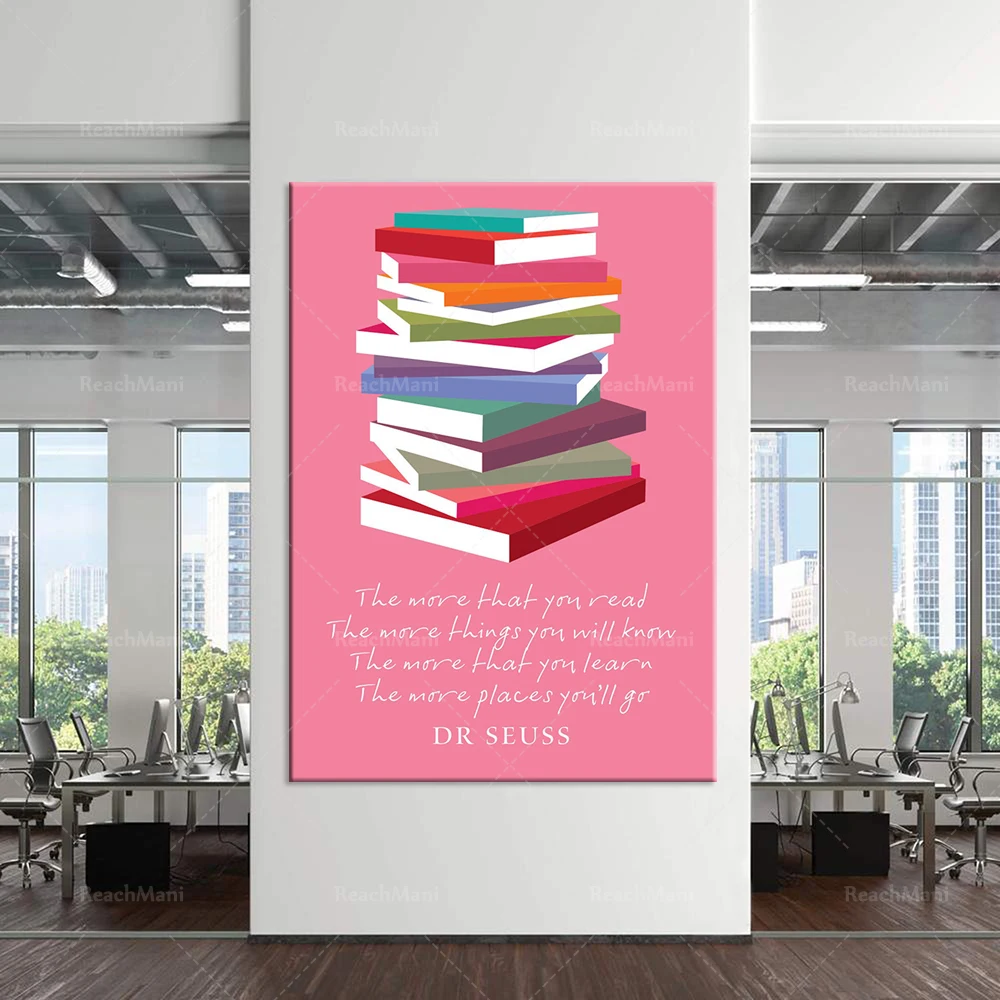 Stacked book posters, quoted book stacking wall art, book gifts, inspirational literature prints, gifts for English teachers or