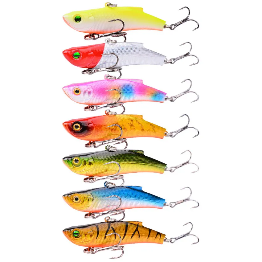 7pcs Sinking Winter Ice Sea Fishing Lure 7cm/18g Lead Inside Wobbler Isca Artificial Vibe Fishing Lure Tackle Fish Pesca Bait