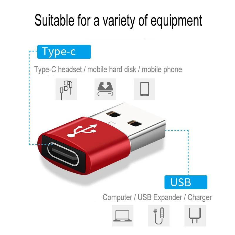 USB C OTG Adapter USB 3.0 to Type-c USB Charging Transfer Connecter For Charger Cable OPPO A52 A53 Realme 3 5 6 7 8 Pro F17 F19