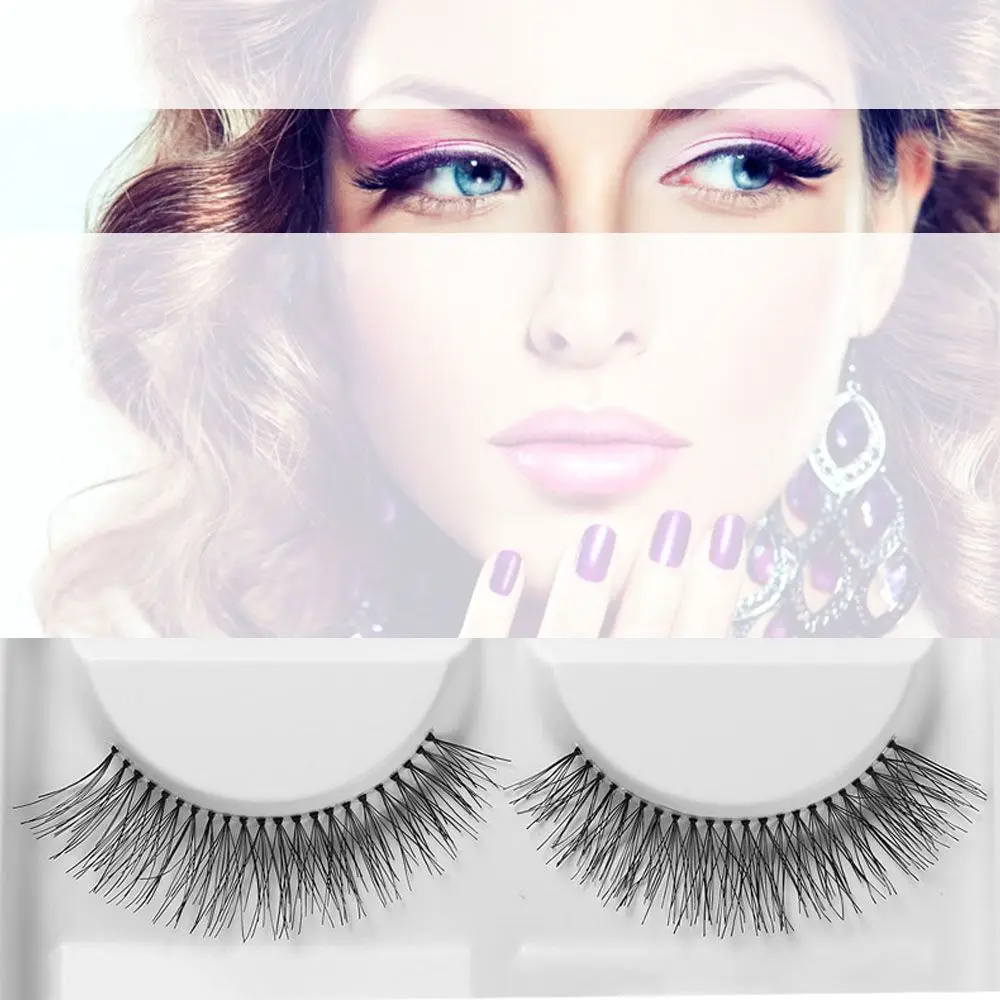 5 ペアのロングクロス厚い黒つけまつげ手作りまつげエクステンション