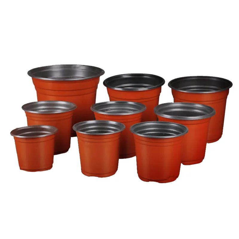 

20 Pcs Two color pot disposable seedling raising pot nutrition bowl simple flowerpot plastic Nursery Pots Planting pot