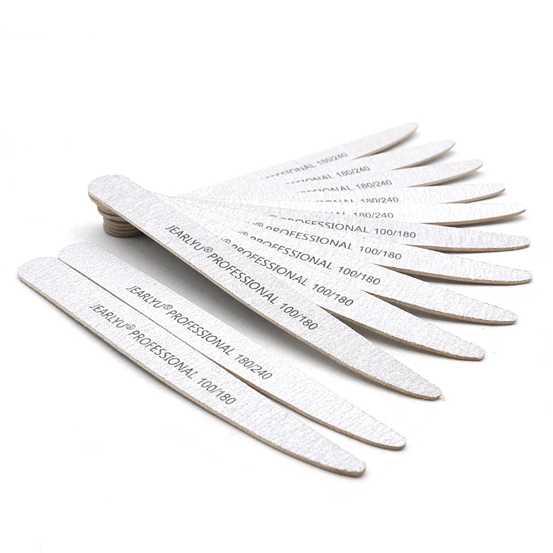 400pcs/lot JEARLYU Nail Files 100 180 240 Washable Sanding File Nail Polish Manicure Emery Board Sandpaper File Nail Buffer Set