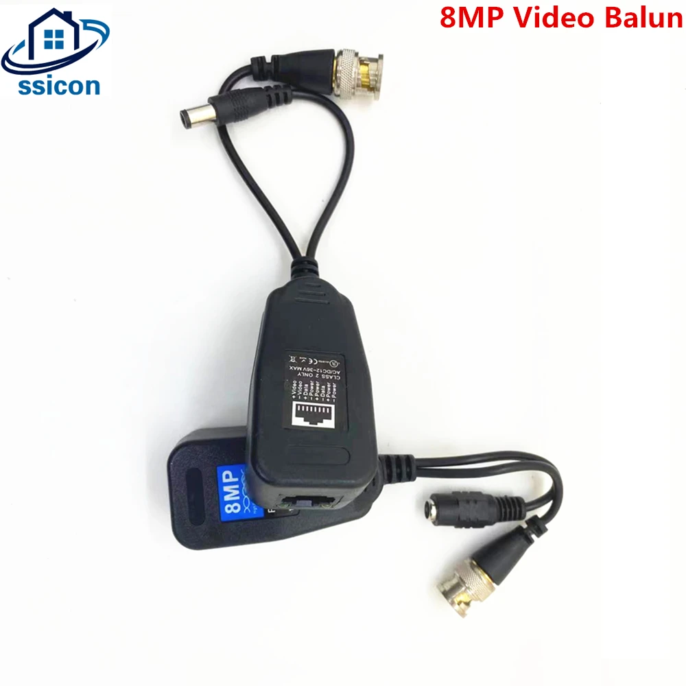 

8MP Пассивный Balun RJ45 CCTV Video Balun трансивер коаксиальный BNC разъемы питания для CVI TVI AHD аналоговой камеры высокой четкости