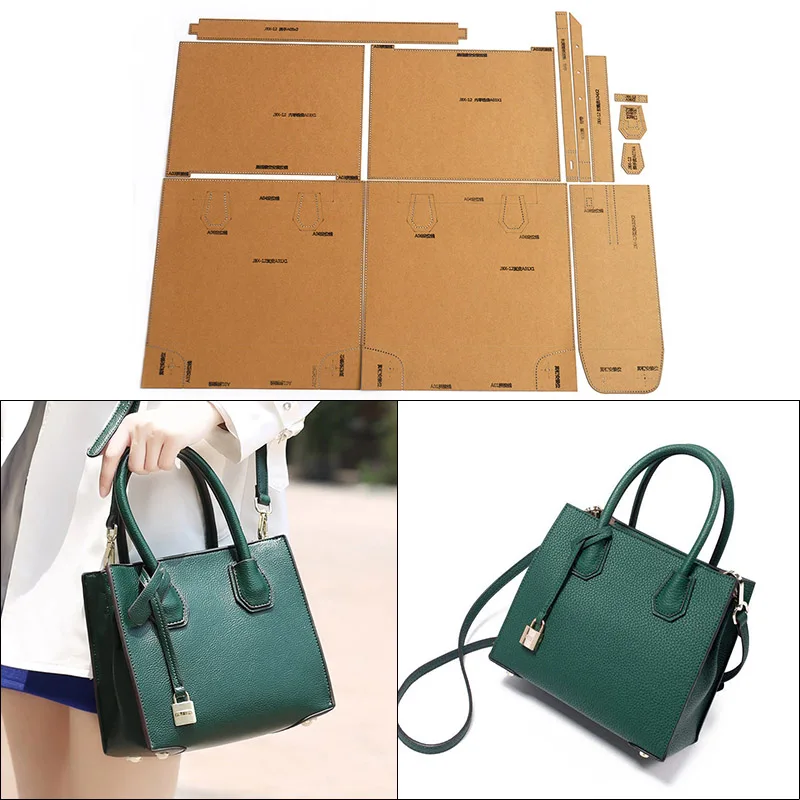 1Set DIY Kraft Paper Template Stylish Simplicity Shoulder Bag Shoulder Bag Leather Craft Pattern DIY Stencil Sewing Pattern