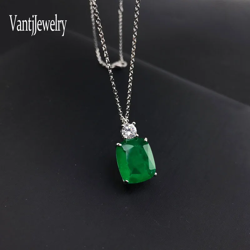 

Created Emerald Pendant Sterling 925 Silver Fine Jewelry for Woman Lady Wedding Party Gift