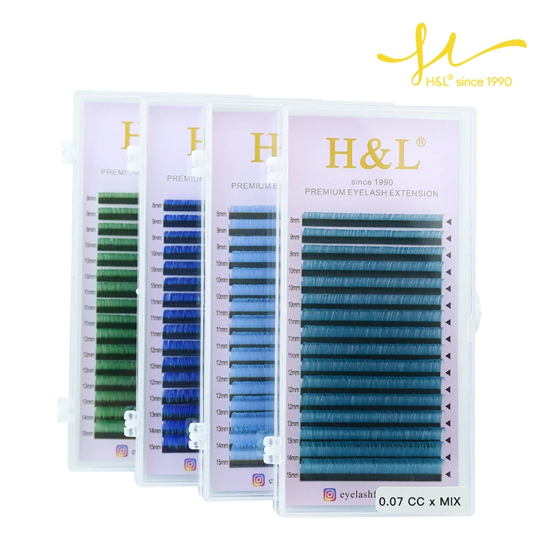 H&L New C/D/CC Curl 0.07 mm Mix Length False Lashes Eyelash Individual Colored Lashes Faux Eyelash Extensions