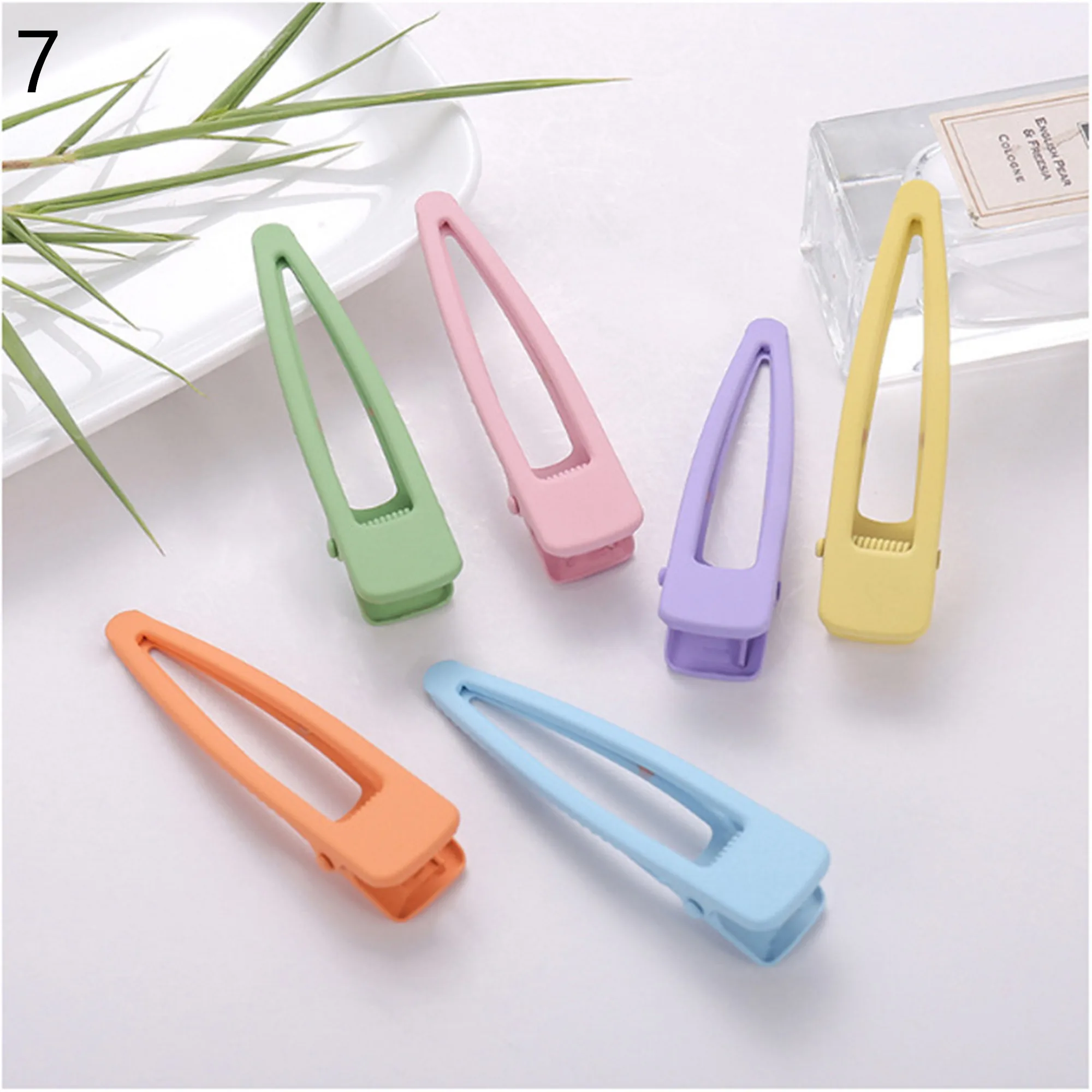 100Pcs/lot 5.5x1.5cm Thin water drop half empty duck mouth clip rubber paint hairpin edge clip hairpin DIY hair accessories