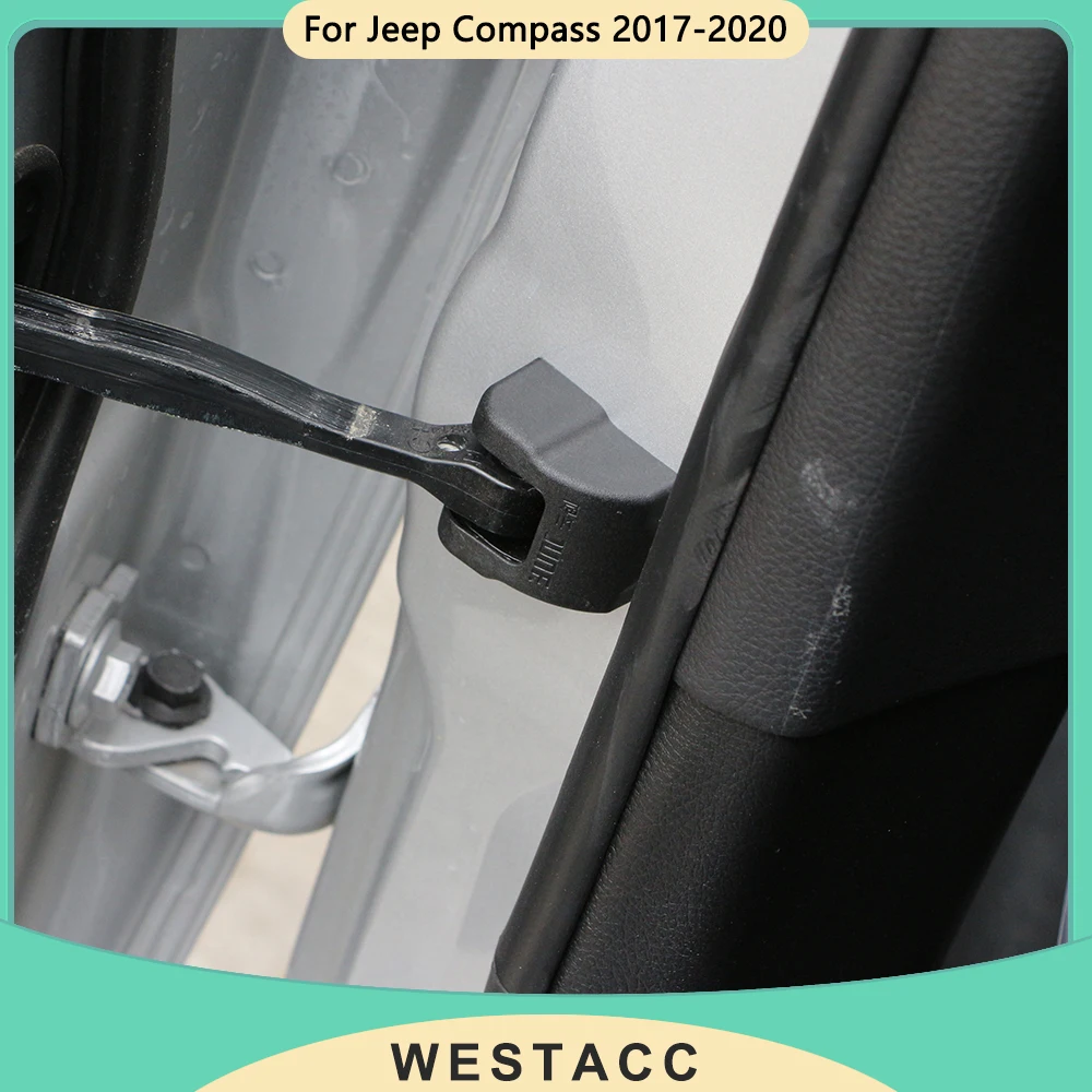 ABS Car Door Limitting Stopper Cover Door Lock Rustproof Cover for Jeep Compass 2017 - 2020 Interior Accessories