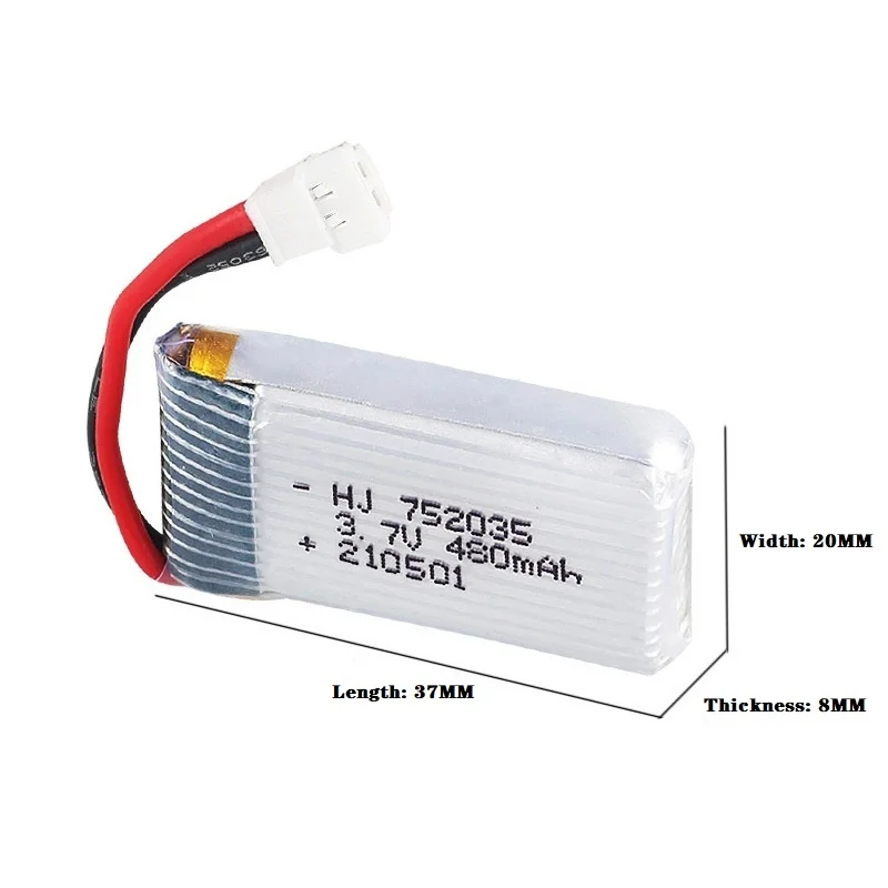 H31 Batería recargable 3,7V 480mAh para drones H107 KY101 E33C - imagen 5