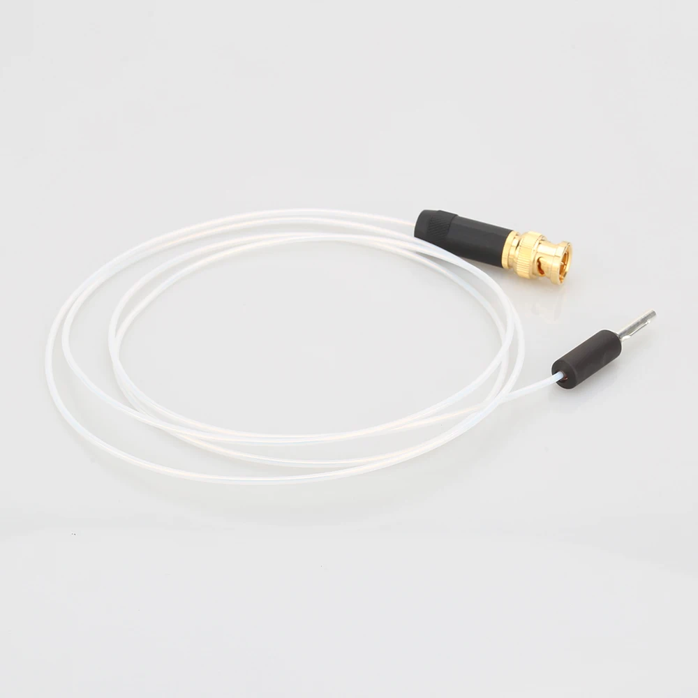 1 piece HIFI Audio Silver Banana Cable To BNC Plug Cable For GND Amplifier Decoder Speaker Audio Grounding Box Tuning Box