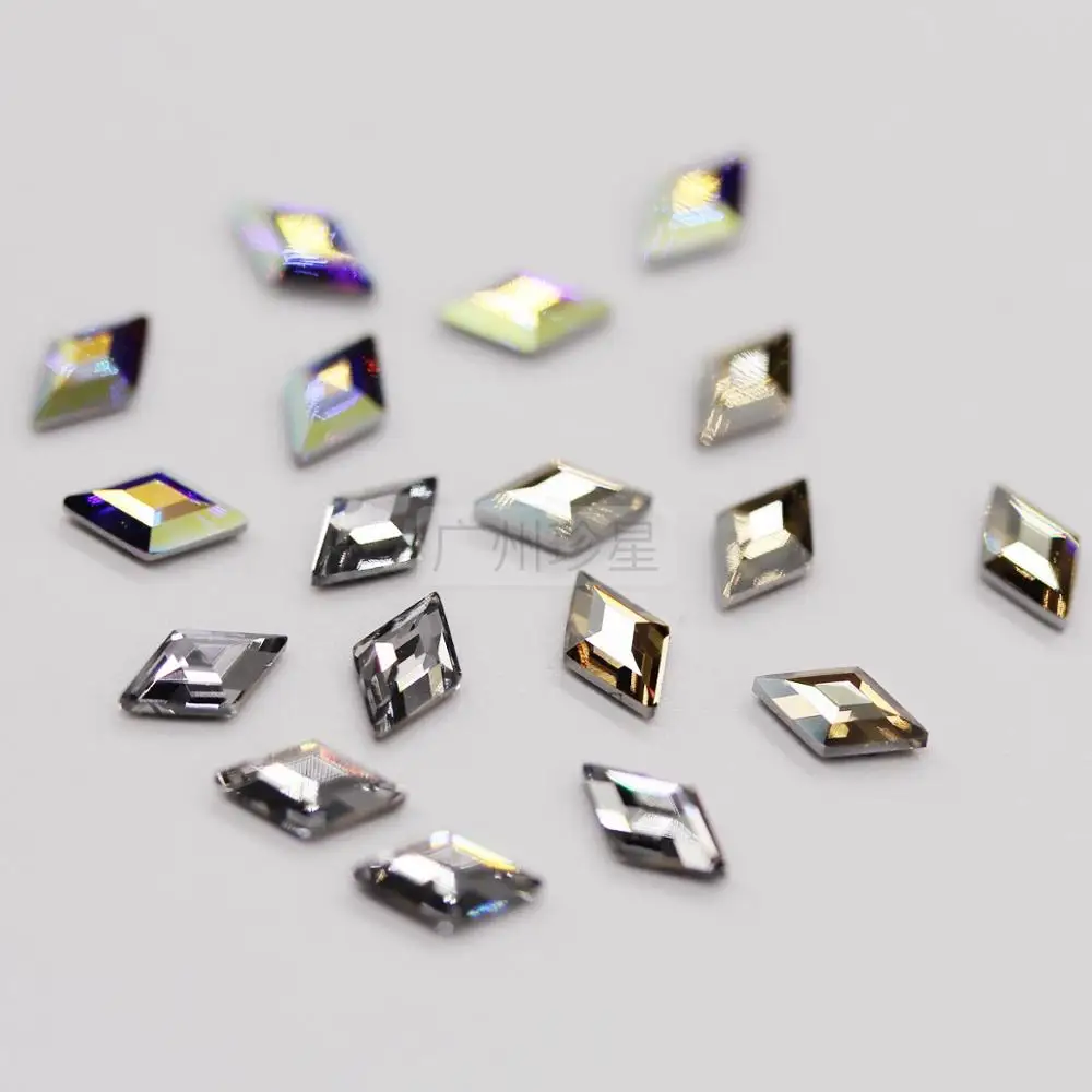 YanRuo 20pcs Rhombus Multicolor Flatback Crystal Rhinestones 3D Design Glass Strass Glitter Accessories For Nail Art Decorations