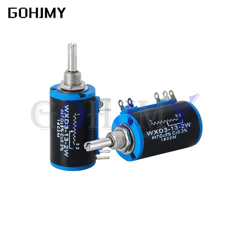 1PCS WXD3-13 100 200 220 680 1K 2.2K 3.3K 4.7K 5.6K 6.8K 10K 22K 33K 47K 100K Ohm WXD3-13-2W Wirewound Potentiometer