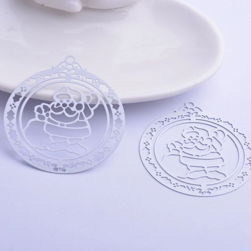 30 Stück AB2923 42*48mm Große Runde Weihnachtsmann-Anhänger DIY Ohrringe Schmuck – Detail 10