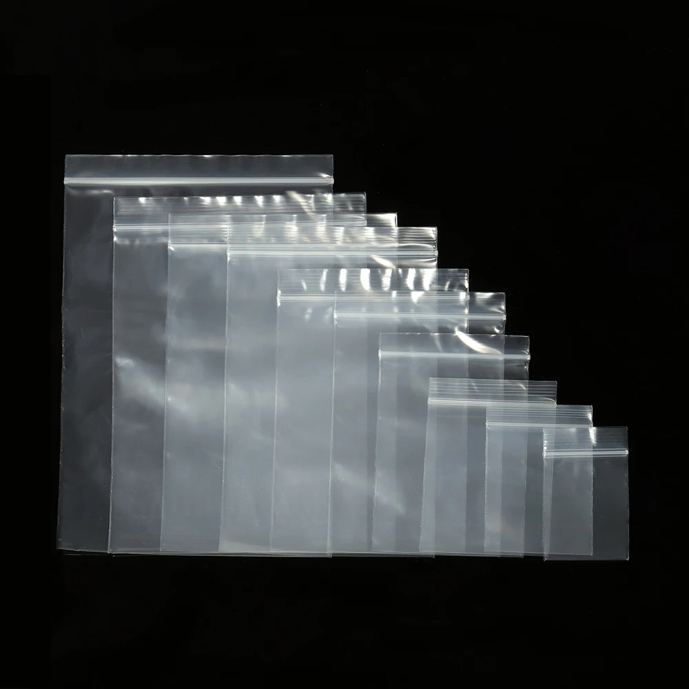 100pcs Transparent Ziplock Bag Small Self Sealing Pouch Plastic Clear Ziplock Bags for Jewelry Display Reusable Storage Package