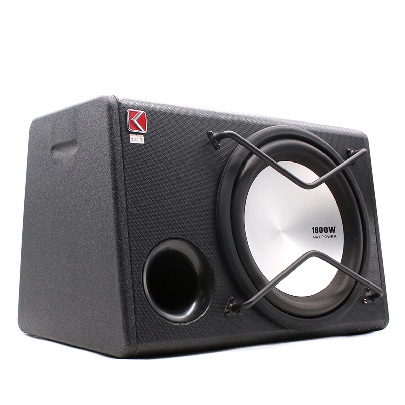 1800W 12 Inch 4Ohm Car Active Subwoofer Speaker Bass Audio Woofer Portable High Quality High Power Amplifier