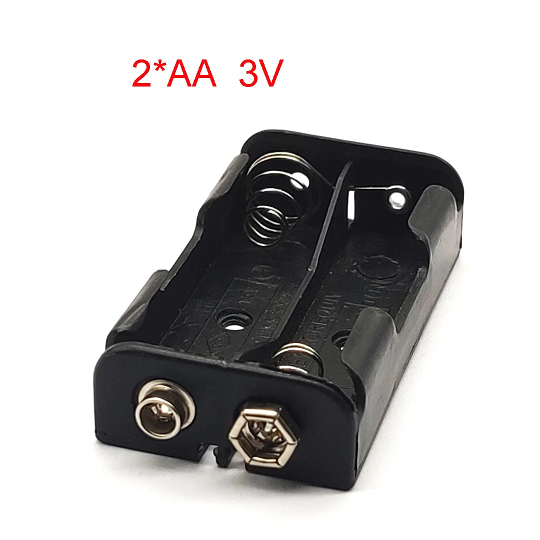 2*AA 3V Battery Holder AA Storage Box Case With 9V Positive& Negative Buckle Terminal AA Battery Box