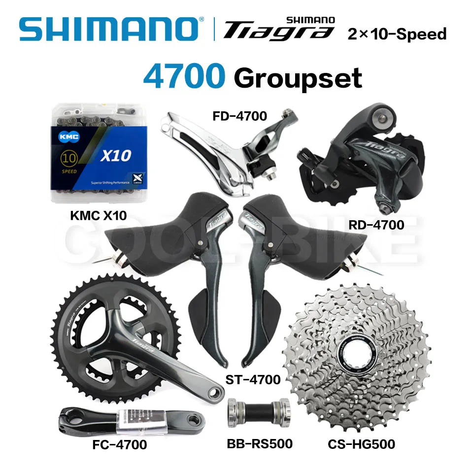 

SHIMANO Tiagra 4700 Groupset 4700 Derailleur ROAD Bicycle 2x10 Speed 50-34 52-36T 20s Derailleur Kit