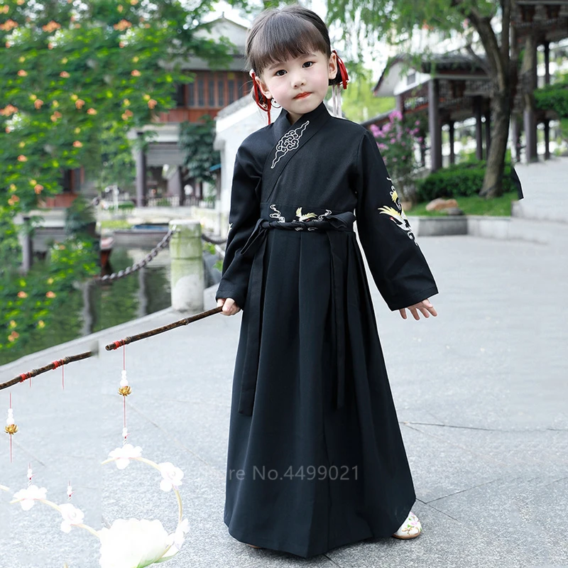 Costume traditionnel pour enfants, Kimono de Style japonais, Costume de samouraï Yukata, broderie de grue Haori, Robe de fête, Cosplay