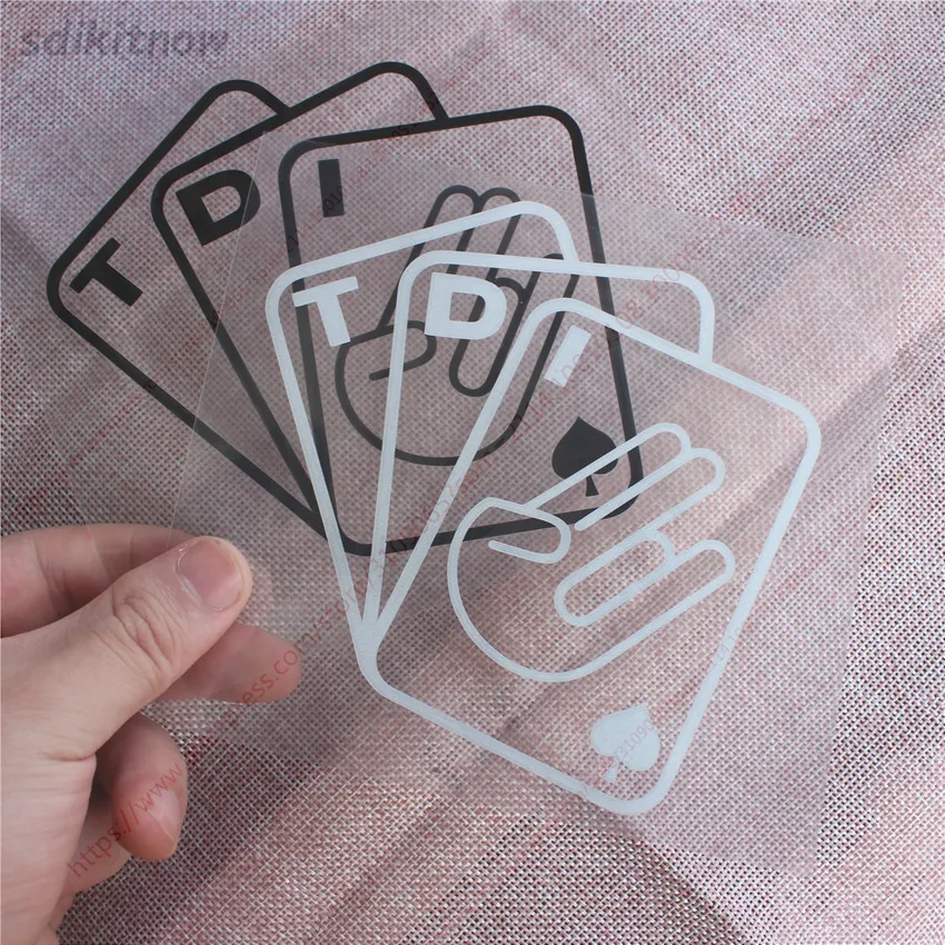 Fashion Poker Card Car Sticker Window TDI Sports Decal Styling For Volkswagen VW Polo Golf Jetta Passat b5 b6 GTI Touran Bora - view 2