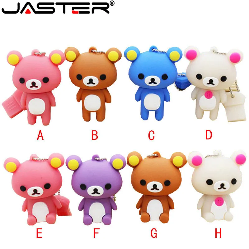 

JASTER Lovely Rilakkuma Bear Style USB Flash Drive Pen Stick Memory Card U Disk Pendrive 4GB 8GB 16GB 32GB 64GB 128GB Gift