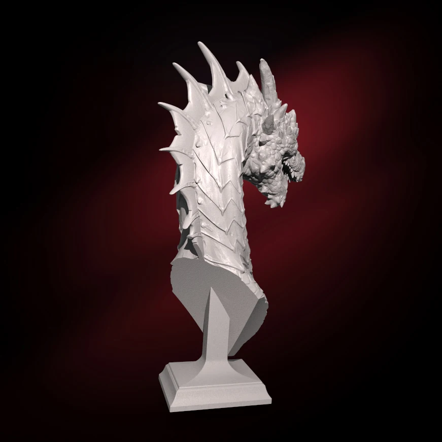 60mm Resin Model Dragon Bust Figurine Unpainted No Color DW-008
