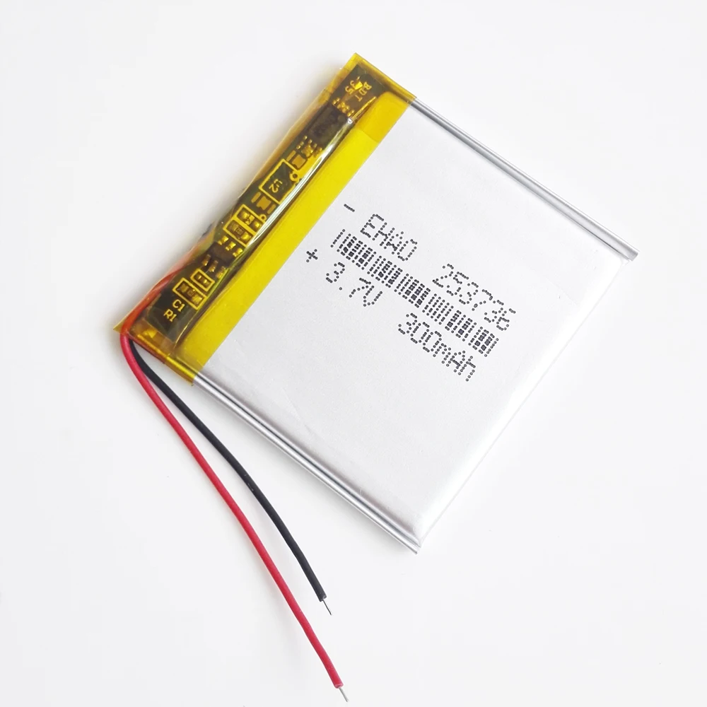 Célula de lítio polímero de lipo ehao 253736 3.7v 300mah, 10 unidades de bateria recarregável para mp3 gps bluetooth peça eletrônica
