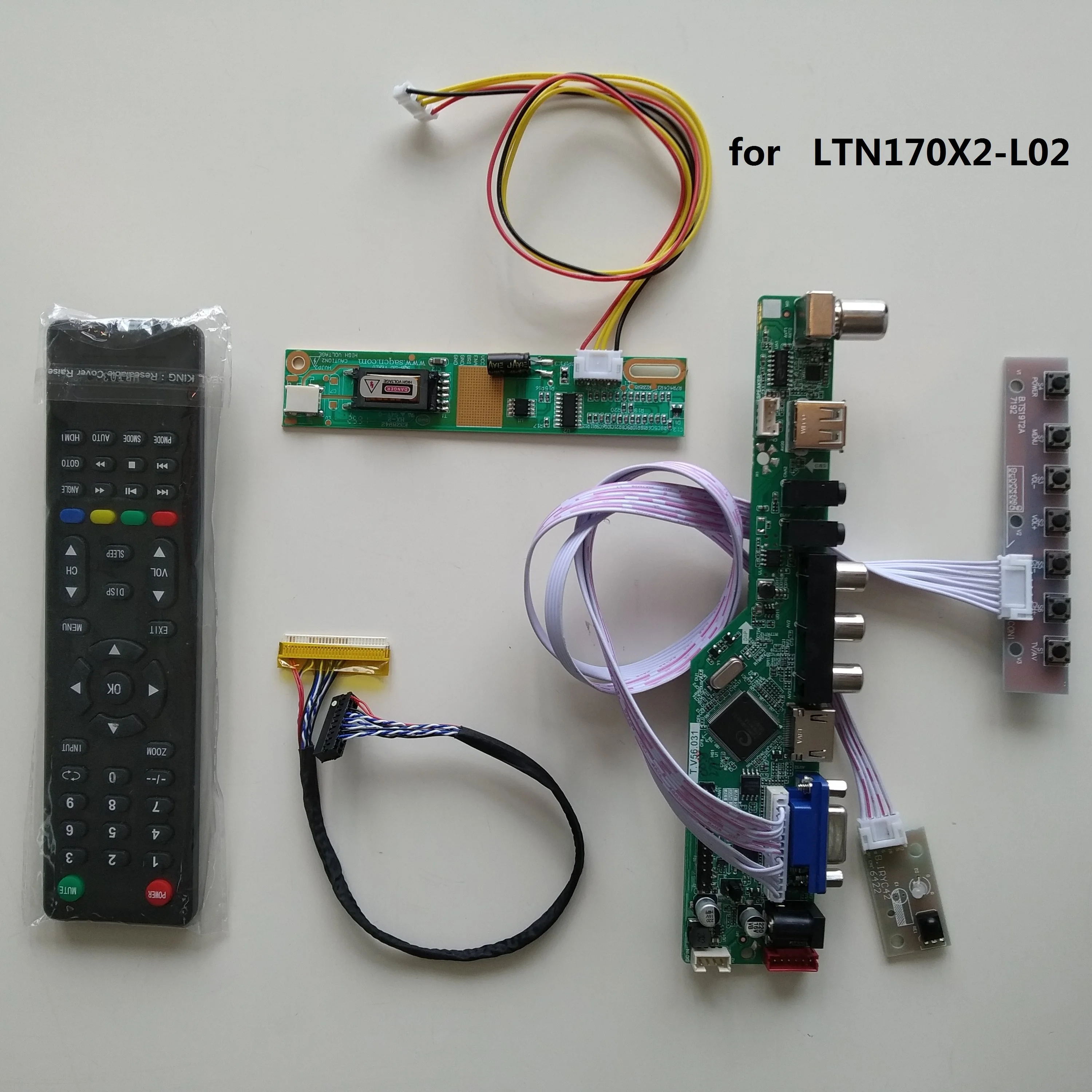 

TV HDMI-compatible AV VGA USB RF LCD LED Controller Board Kit card DIY For 17.0" LTN170X2-L02 1440x900 Display Monitor panel