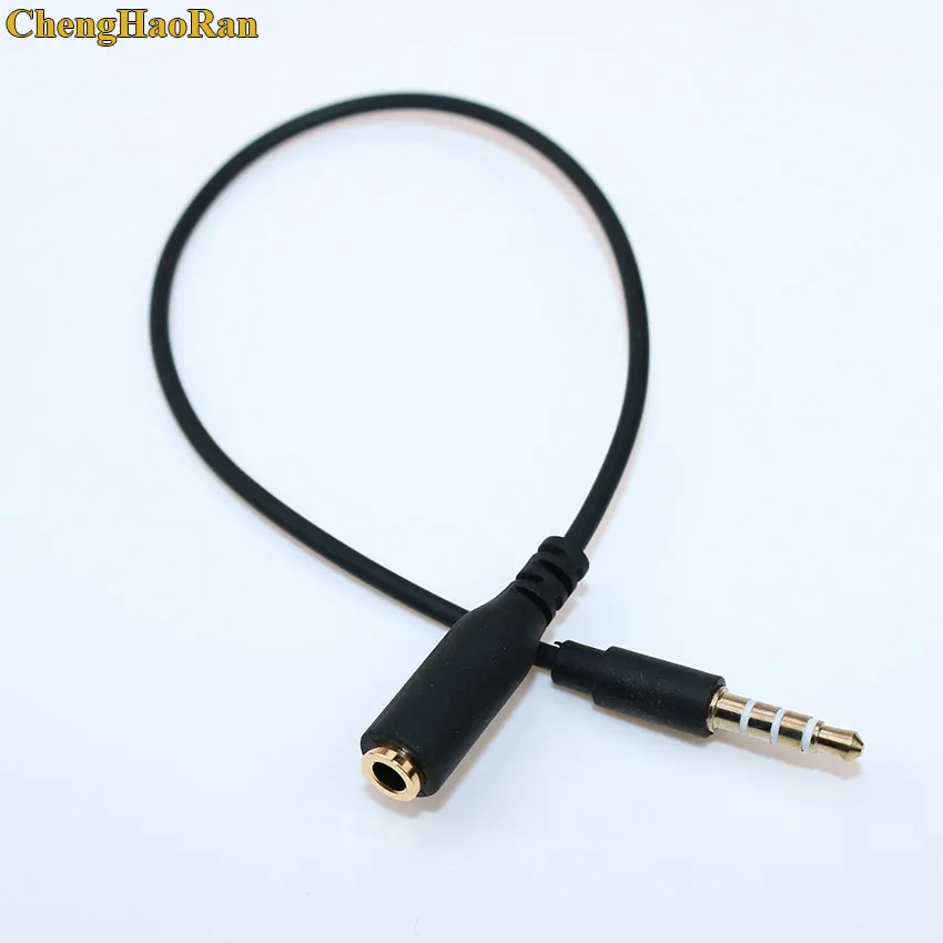 ChengHaoRan 20cm 4 Pole 3.5mm Audio Extended Line Male to Female Aux Cable Headphone Extension Cable for Phone Computer