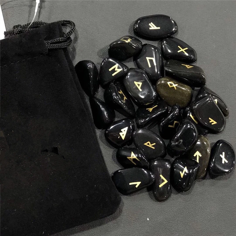 

Natural Obsidian Crystal Rune Stone Irregular Divination Fortune-telling Healing Meditation Gift