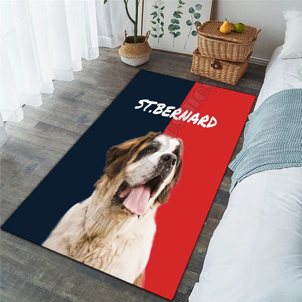 Best Friend St.Bernard 3D All Over Printed Rug Non-slip Mat Dining Room Living Room Soft Bedroom Carpet