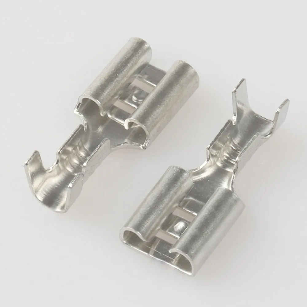 100sets  6.3mm Female Crimp Terminal wire faston terminal DJ622-D6.3B Automotive connector 0.2-0.75mm2