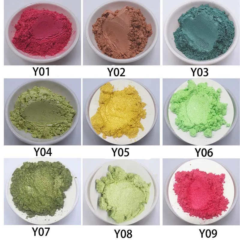 60 kolorów Pigment perłowy w proszku 7g/butelka 25ml ręcznie robiona żywica świeca wypełnienie sztuki mocna chowająca moc szminka skóra DIY