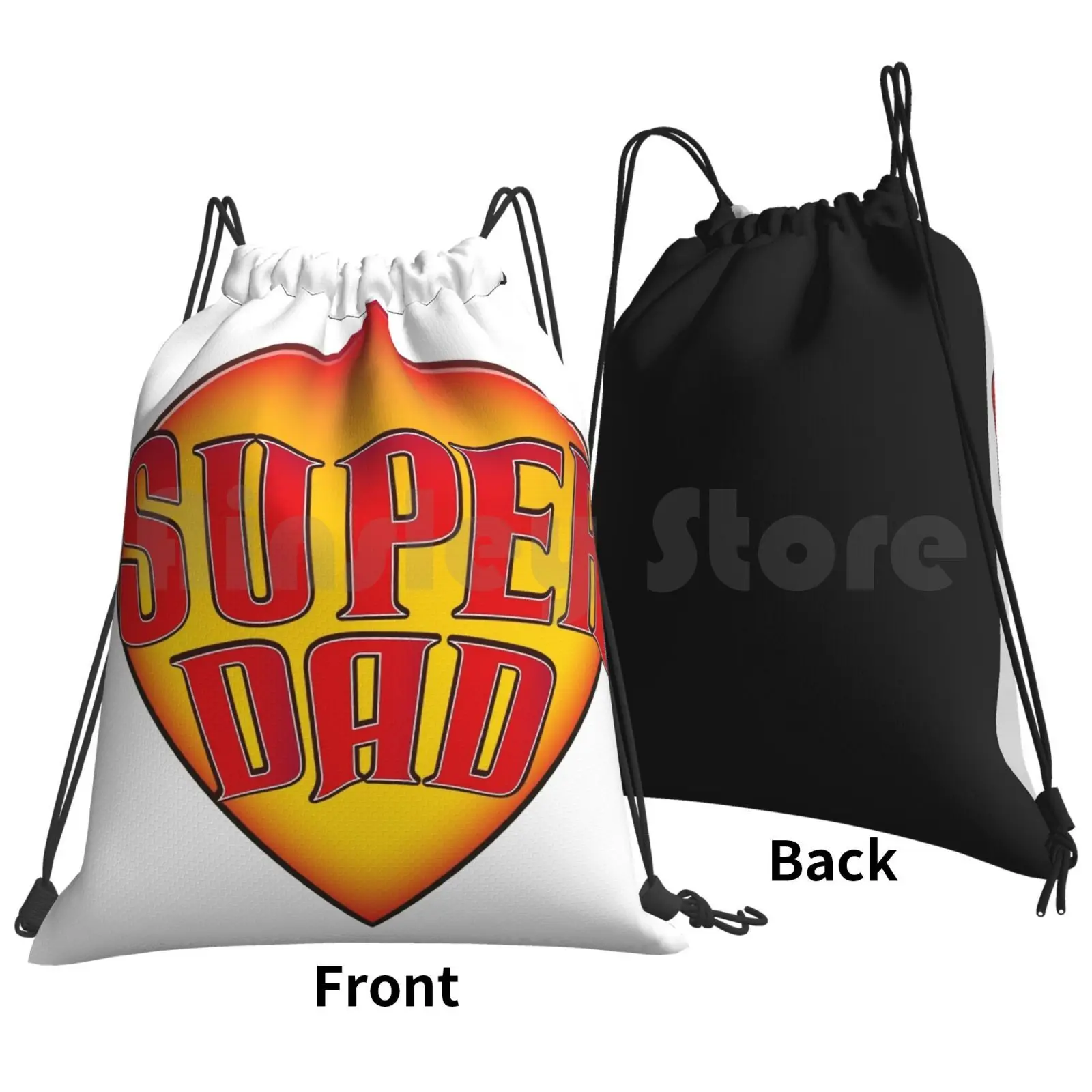 Super Dad Backpack Drawstring Bags Gym Bag Waterproof Super Dad Father Love Grandpa Dad Cartoon Father Dad Funny Father