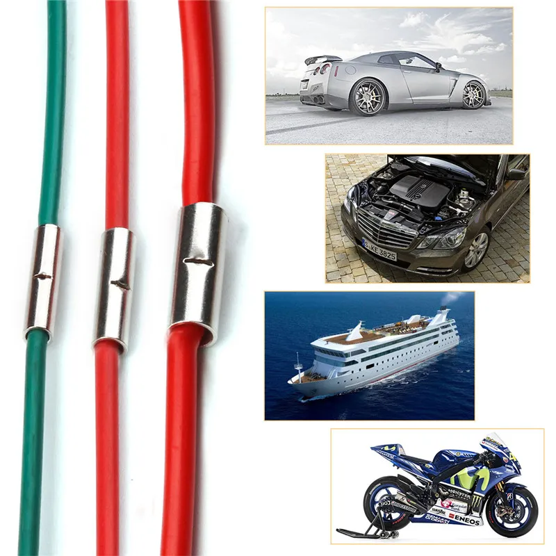 50Pcs Butt Splice Connectors Copper Tinned Splice Cord Pin End Uninsulation Crimp Terminal Kit 12-10AWG