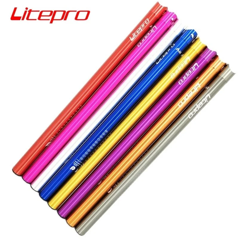 Litepro A61 Ultra-light Folding Bike Seatpost 33.9mm*600mm Aluminum Alloy CNC Bike Seat Post Bicycle Seat Tube