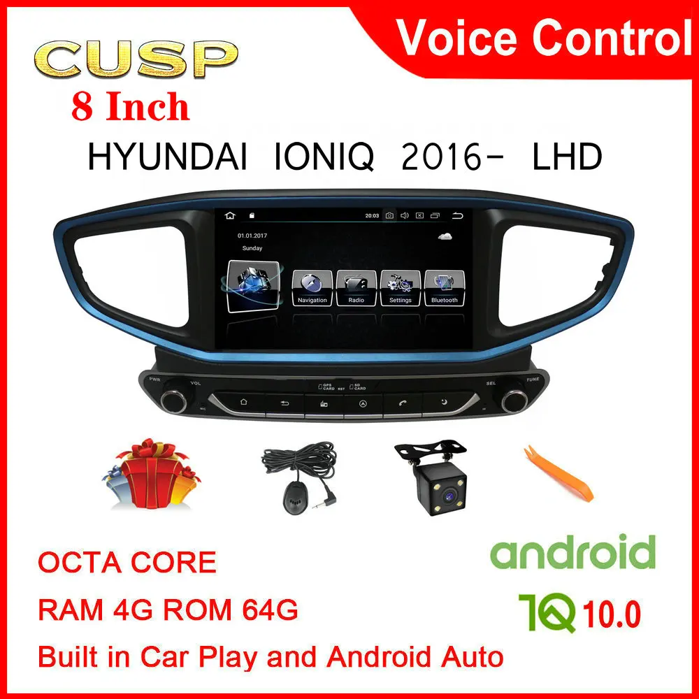 

CUSP Android 10.0 Car dvd player for Hyundai Ioniq 2016 2017 2018 2019 2020 2 Din Car Radio gps stereo Multimedia CarPlay Voice