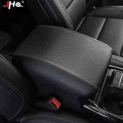 JHO Carbon Grain Arm Rest Protector Armrest Box Cover For Ford Explorer 2020 2021 Limited Platinum XLT ST BASE Car Accessories