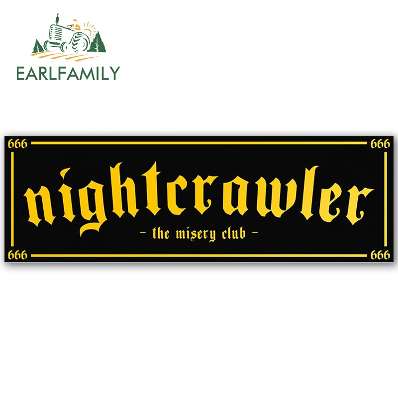 EARLFAMILY 13cm x 4cm for Night Crawler Club Slap Graphics Car Sticker Vinyl Decal Waterproof Bumper Trunk Window Car Wrap