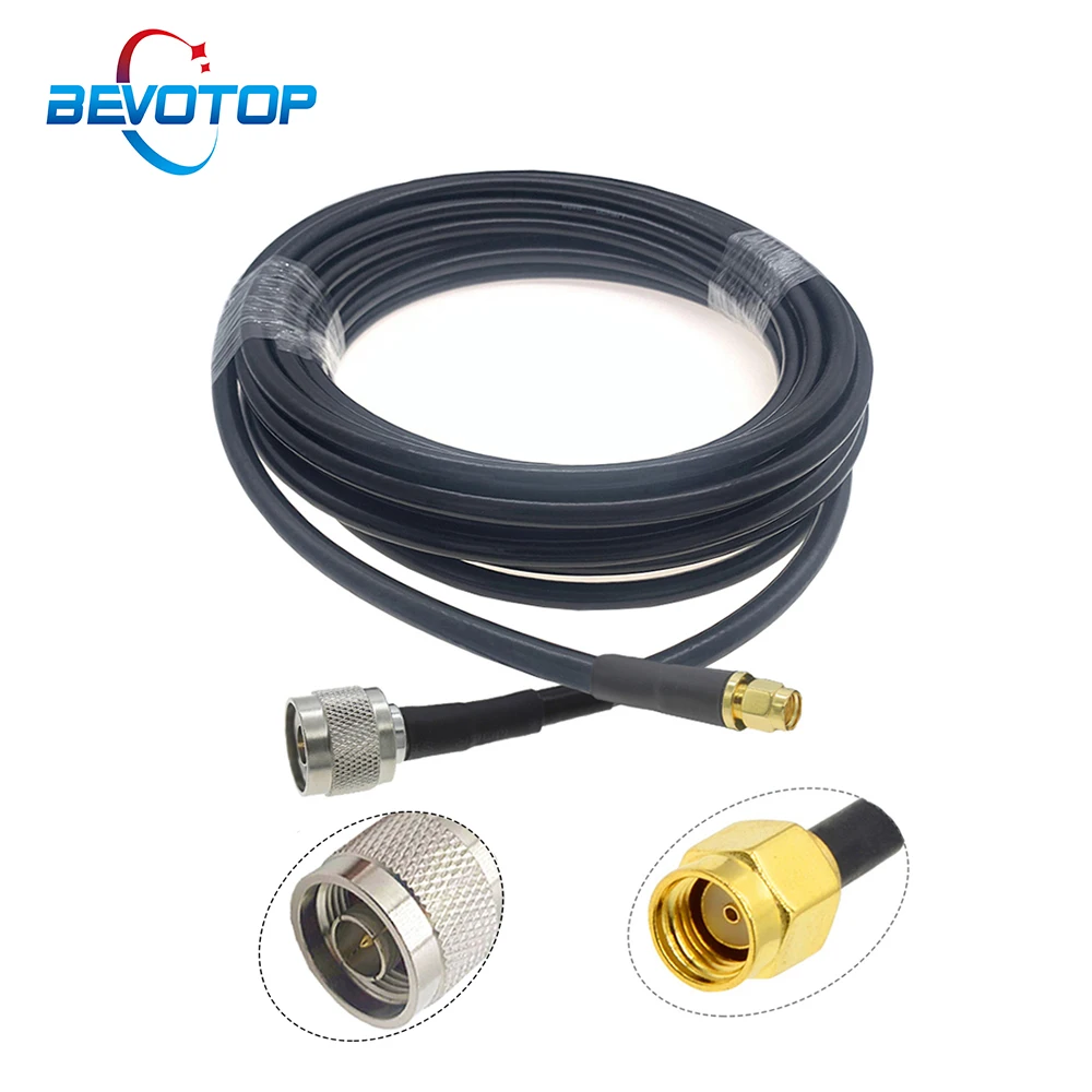 

N Type Male Plug to RP-SMA Male RF Adapter LMR240 Cable 50ohm 50-4 Coaxial Pigtail Jumper 4G 5G LTE Extension Cord 50CM~50M