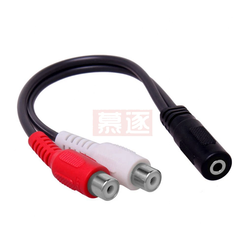 Universal 3.5mm Stereo Audio Female Jack to 2 RCA Female Socket to Headphone 3.5 Y Splitter Adapter Cable for DVD CD TV VCR