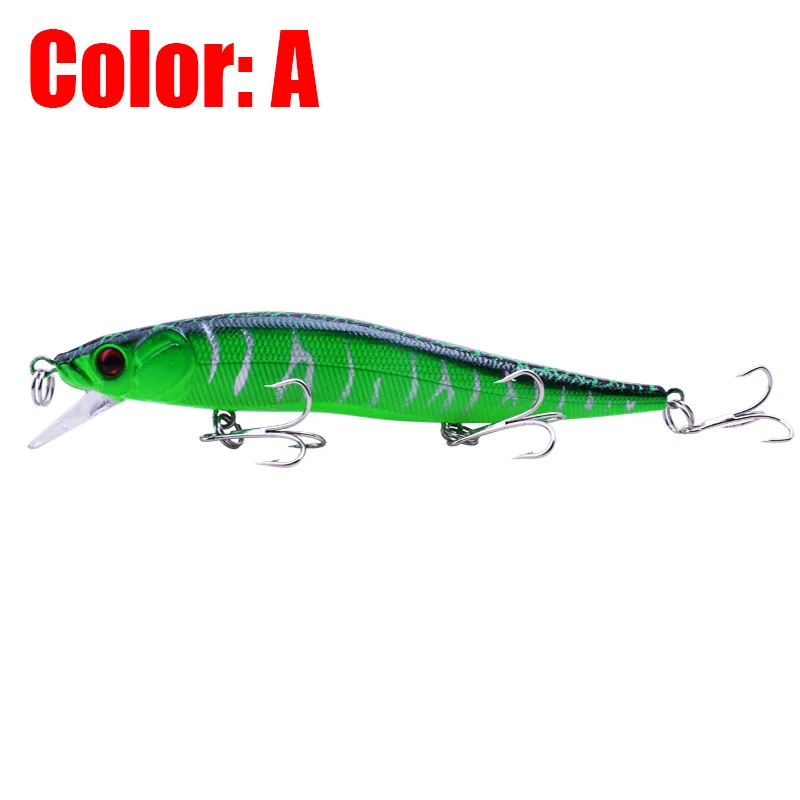 Señuelos de Pesca Minnow Wobblers, cebos flotantes de 11,5 cm y 13,5g, aparejos con ojos 3D Isca Bass, cebo duro Artificial para buceo, 1,5 M, 1 ud.