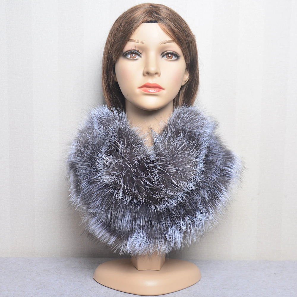 Luxury Women Winter Real Fur Scarf Warm Fox Fur Headband Ring Natural Fox Fur Scarves Fashion Lady Natural Fur Mufflers