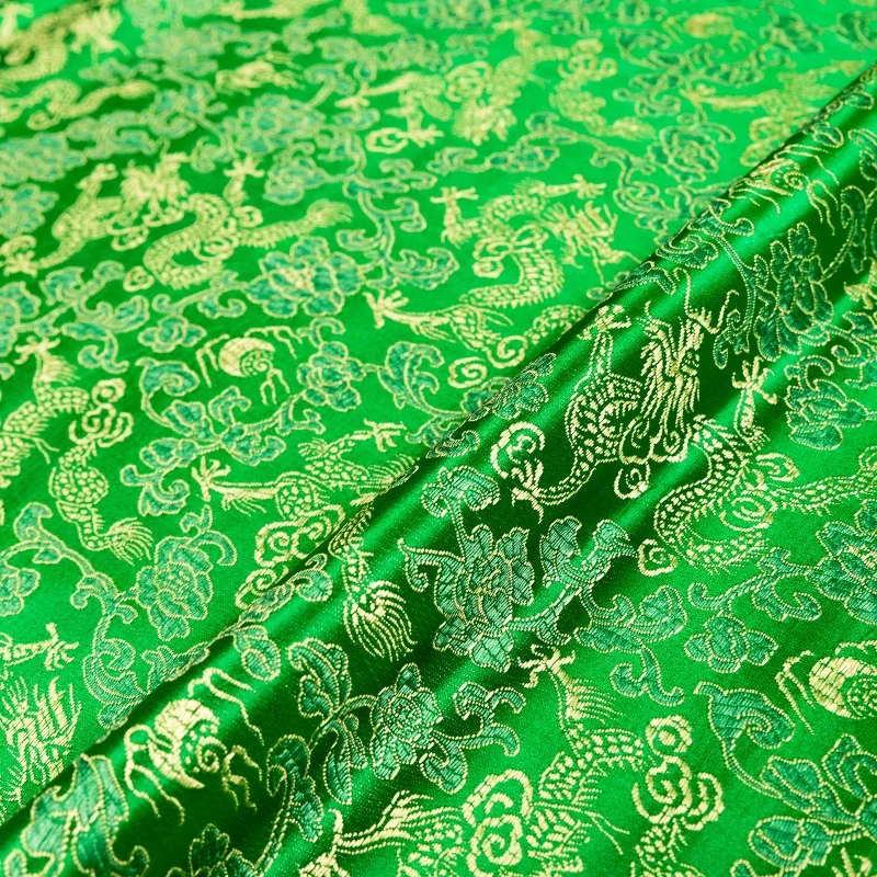 Brocade fabric for dress jacquard silk dragon pattern fabrics for sewing cheongsam and kimono material