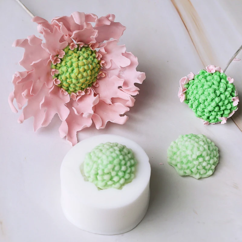 Scabiosa Stamen Silicone Mold for Fondant Cake Decorating, Cupcakes, Sugarcraft, Cookies, Candies, Cards and Clay Bakeware Tools