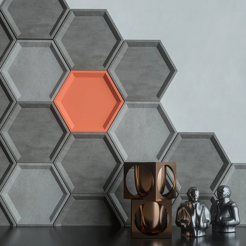 

Hexagonal concrete wall brick silicone mold cement tray mold home decoration plaster placings mold