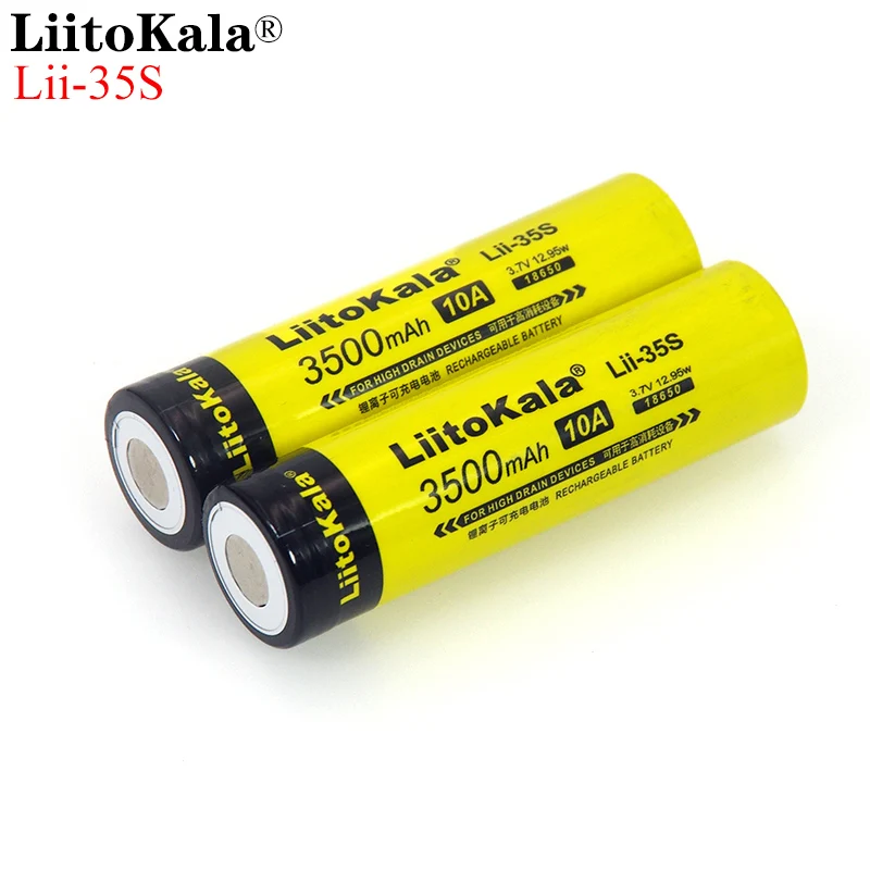 NEW LiitoKala 18650 Battery Lii-35S 3.7V Li-ion 3500mAh 10A discharge Power battery For high drain devices