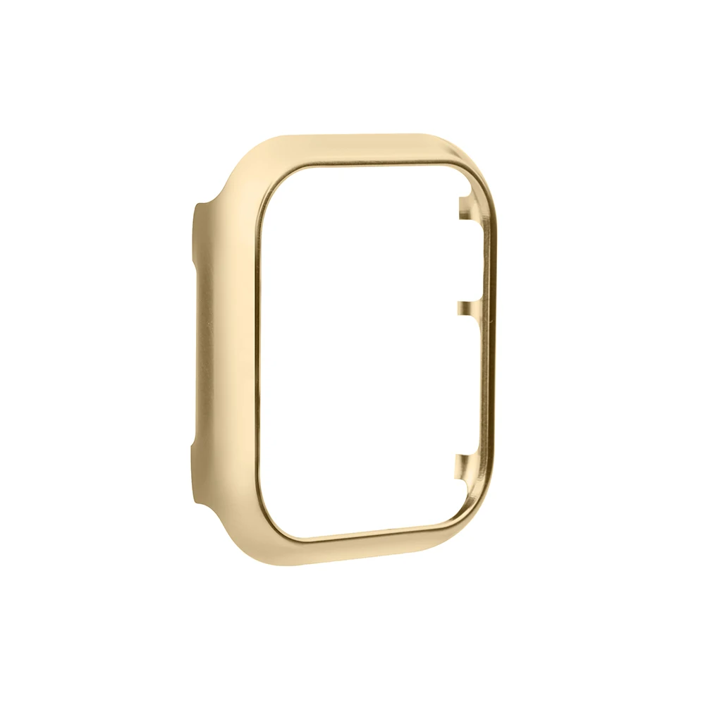 Akcesoria do etui Apple Watch 45mm 44mm metalowy zderzak osłona ochronna rama do iWatch SE Series 7/6/5/4 obudowy aluminiowe złoto
