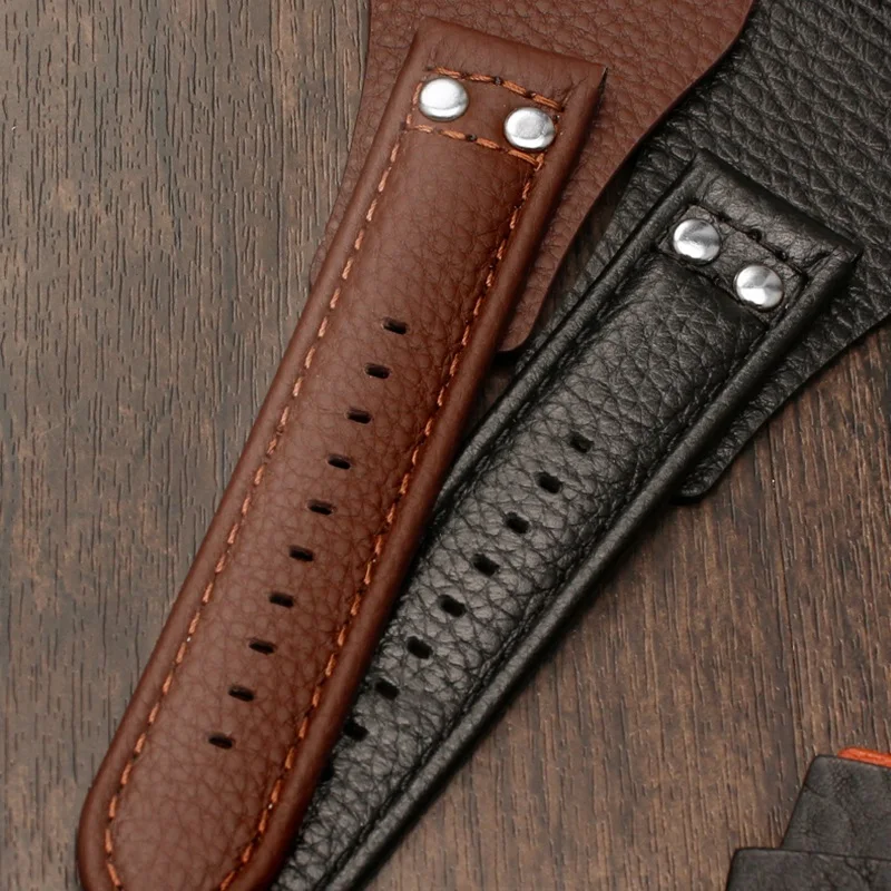 for Fossil CH2564 CH2565 CH2891 CH3051 handmade Genuine Leather Watch Strap Wristband 20mm 22mm black brown tray watchband